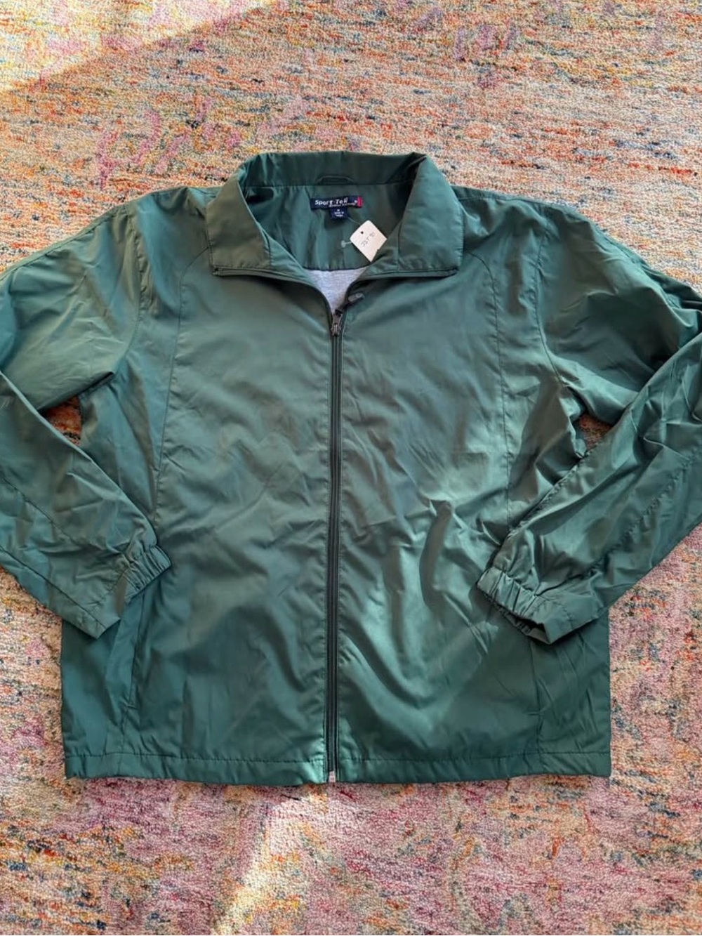 Sport-Tek Men's Dark Green Full-Zip Windbreaker Size M